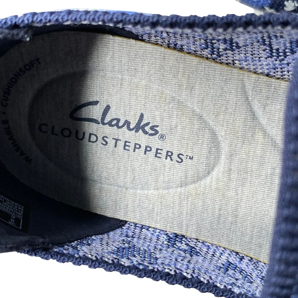 Clarks Cloudsteppers Womens Adella Step Slip On Sneakers 8.5W Blue Camo Comfort